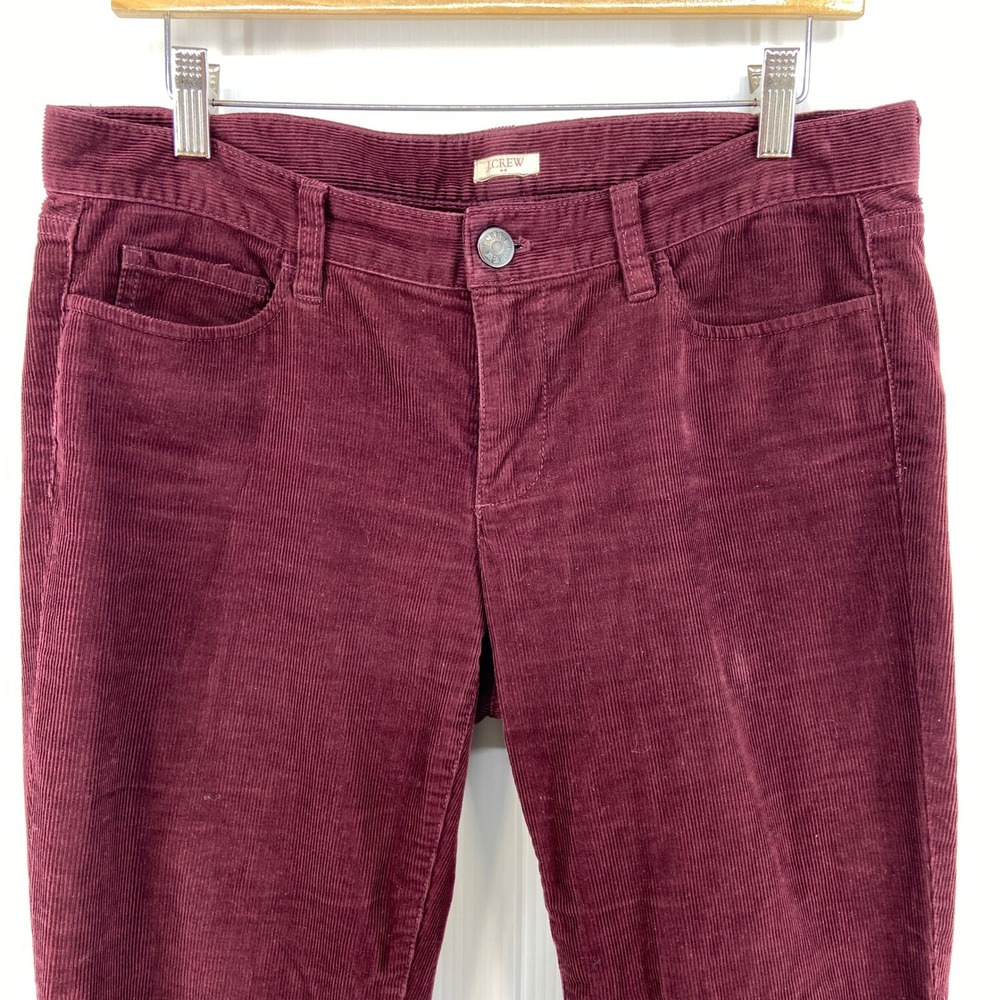 J Crew Factory Matchstick Burgundy Maroon Corduroy Low Rise Pants Womens 29R - Picture 2 of 6